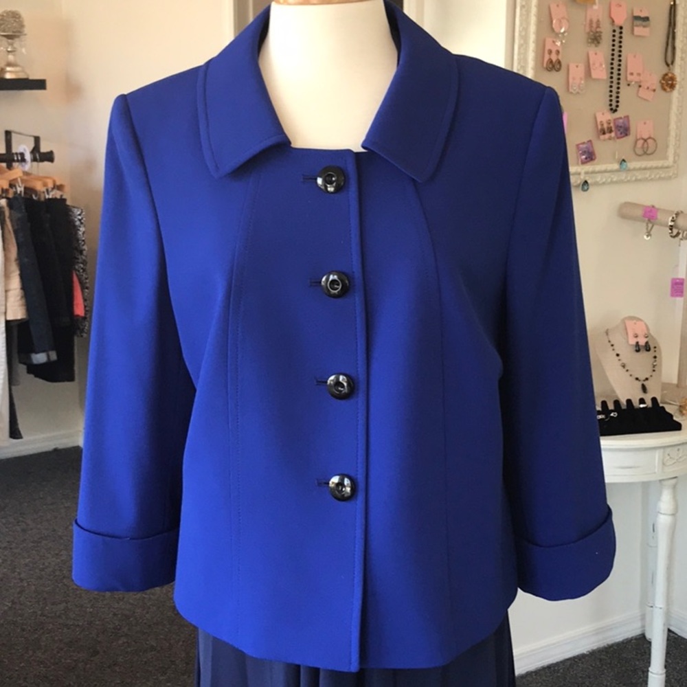 Tahari Arthur Levine Royal Blue Suit Jacket